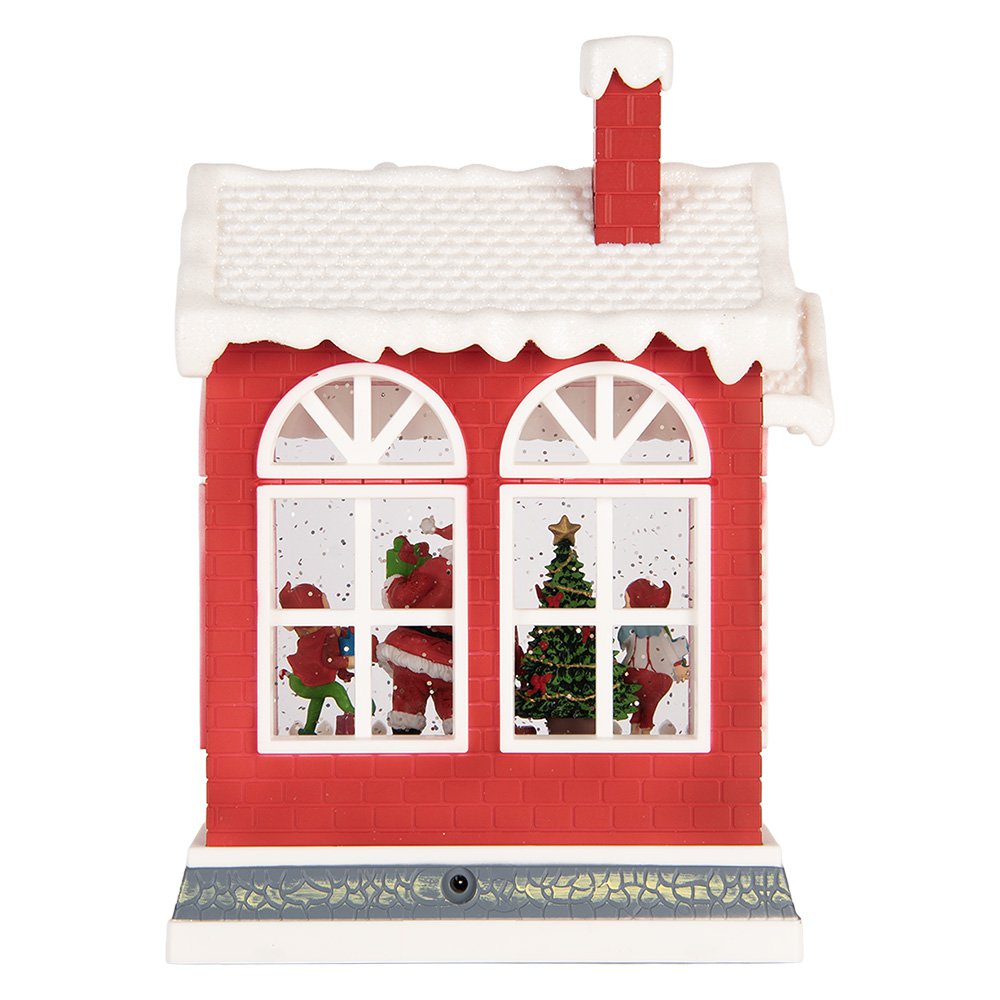 Kerstdecoratie met LED-verlichting en muziek Huis 18x9x26 cm / 3xAA Rood Kunststof
