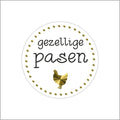 Gezellige Pasen - wensetiket - rol van 500 stuks
