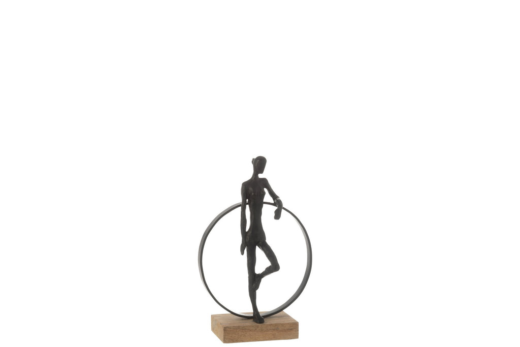 J-Line Man Tegen Ring Op Voet Resin/Ijzer Zwart