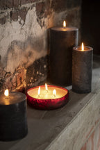 J-Line geurkaars M-Chic - Oud & Amber - glas - rood - medium - 19U