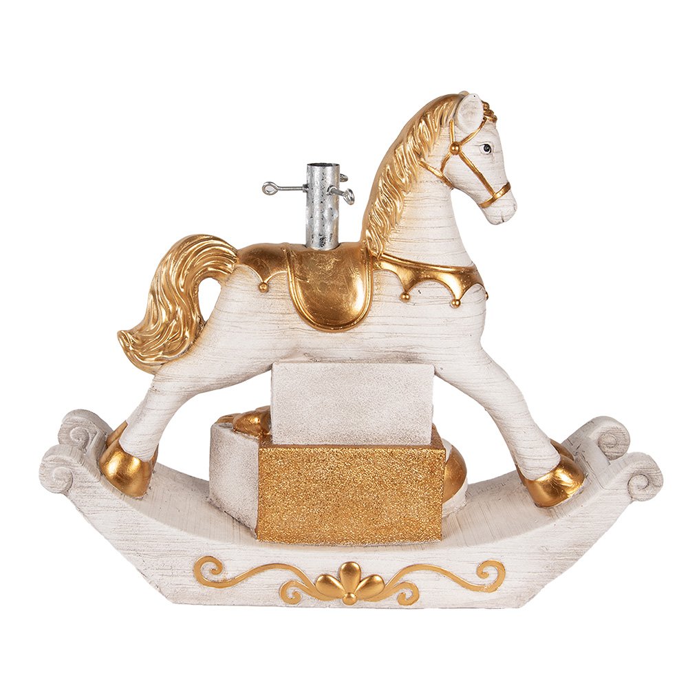 Kerstboom Standaard Hobbelpaard 73x21x61 cm Wit Keramisch materiaal