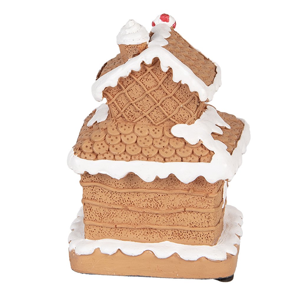 Kerstdecoratie met LED-verlichting Gingerbread house 11x10x17 cm / 2xAA Bruin Kunststof