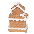 Kerstdecoratie met LED-verlichting Gingerbread house 11x10x17 cm / 2xAA Bruin Kunststof