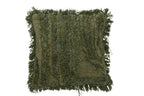 J-Line kussen Afgeronde Lijnen - wol - kakigroen
