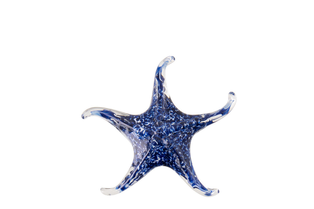 J-Line presse-papier Zeester Stippen - glas - blauw