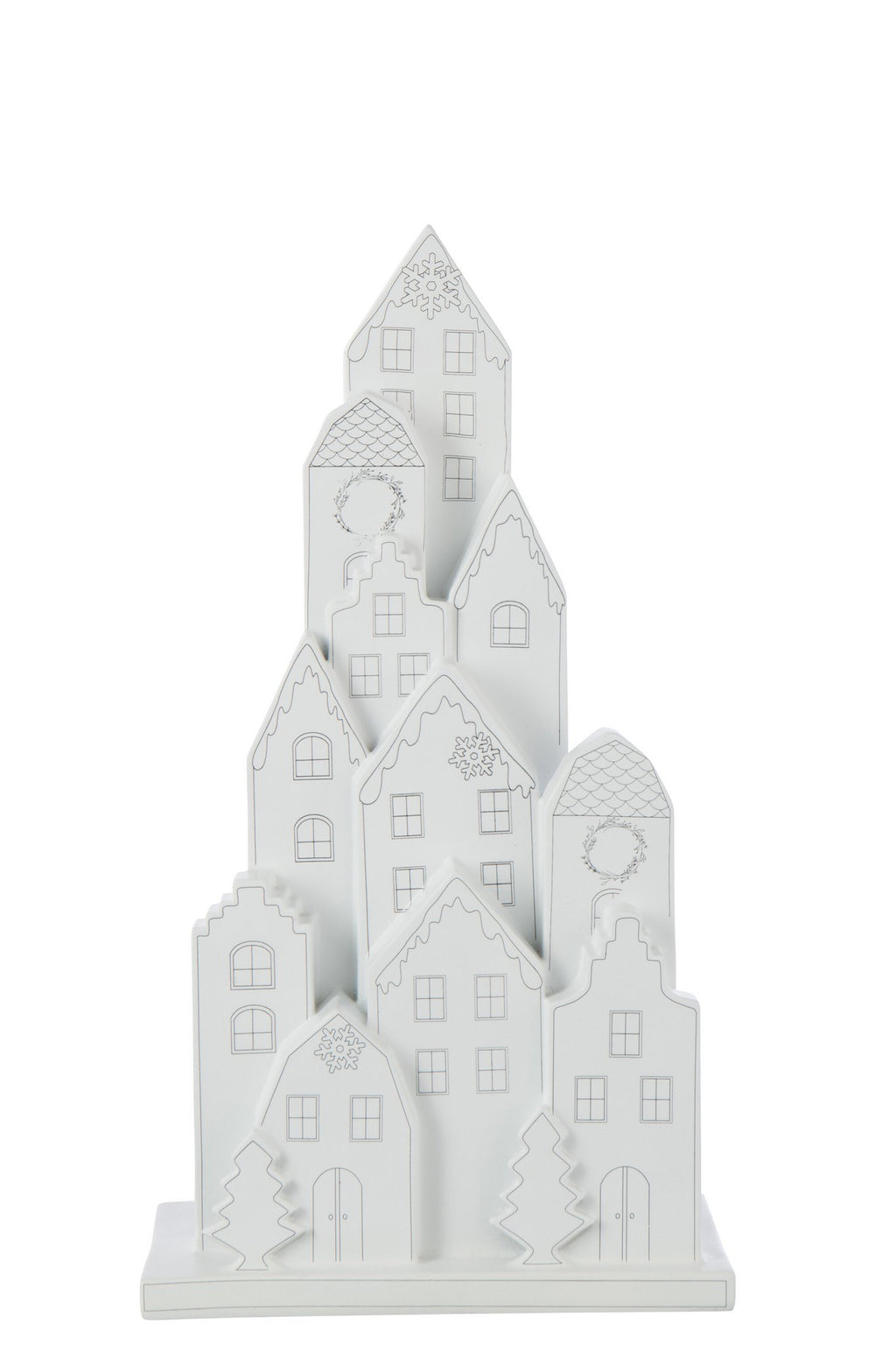J-Line decoratie Huis Klassiek - polyresin - wit/zwart
