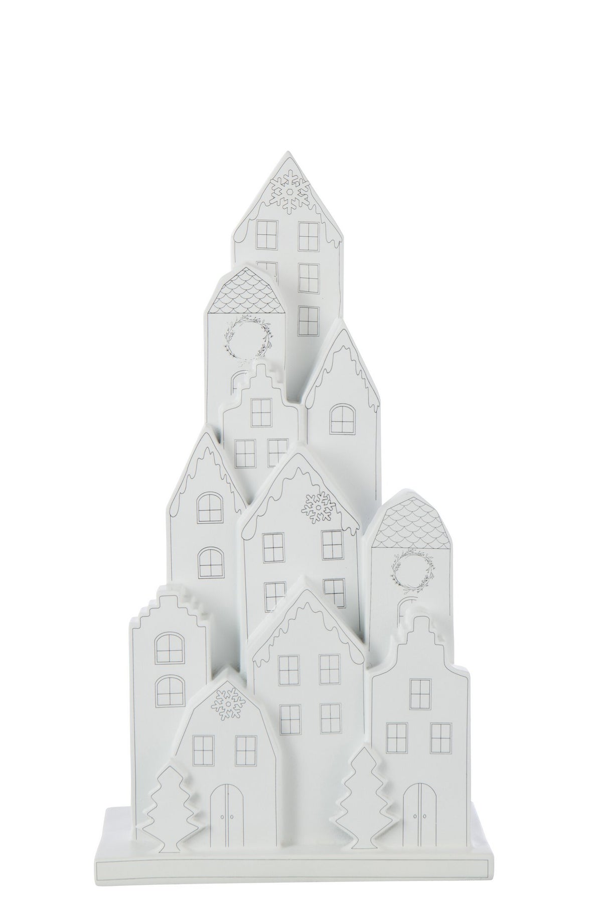 J-Line decoratie Huis Klassiek - polyresin - wit/zwart