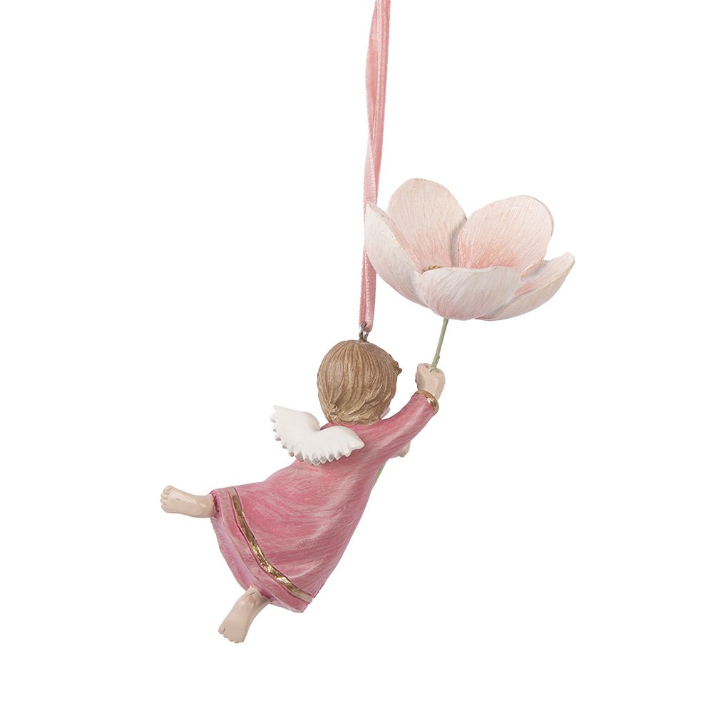 Kersthanger Engel 7x5x13 cm Roze Kunststof