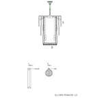 Kroonluchter Ø 55x75 cm Transparant IJzer Hanglamp