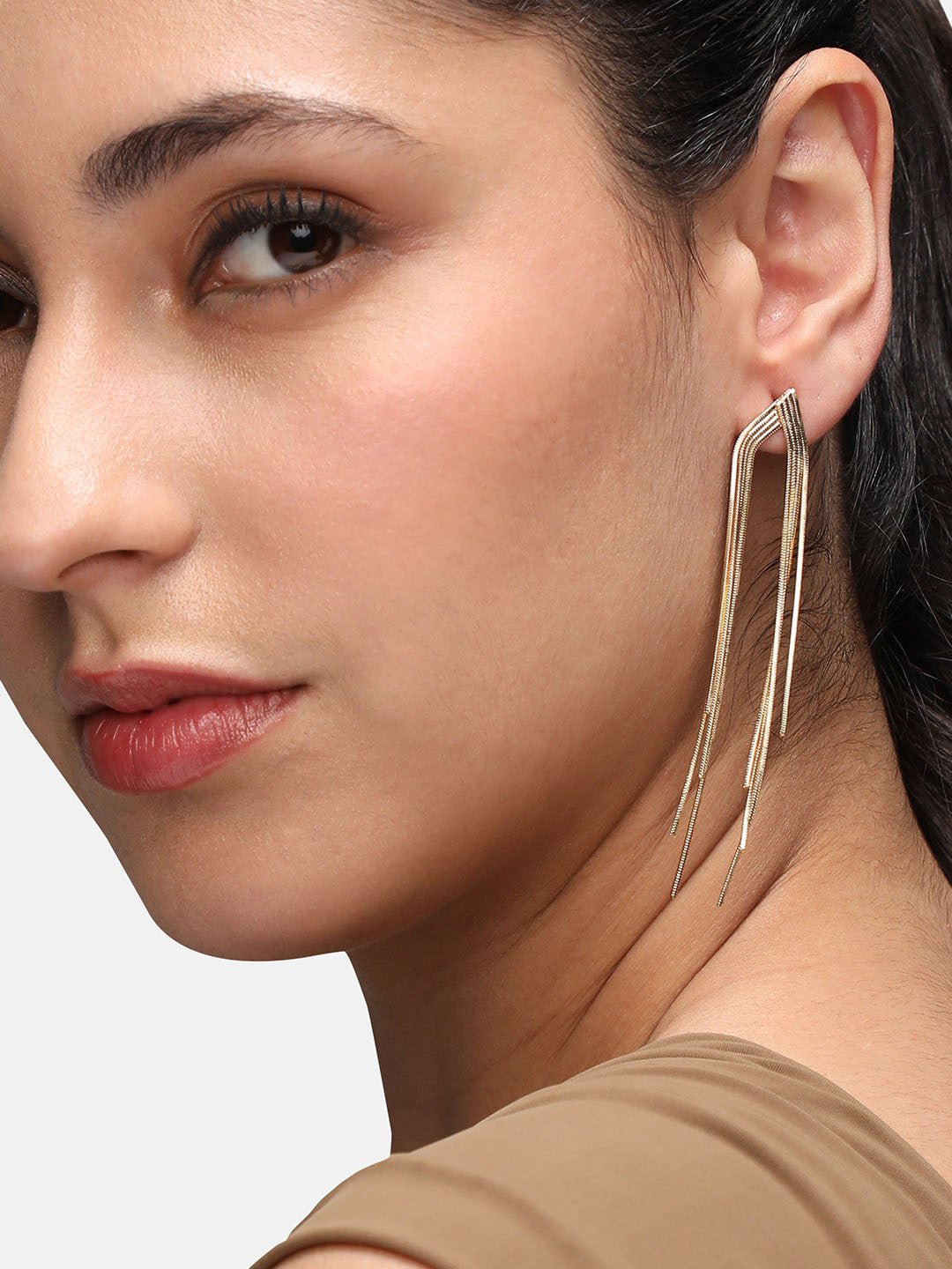 Vergulde hangende oorbellen – Sieraden voor de detailhandel – Eigentijdse stijl – Veilige post-back