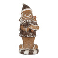 Kerstdecoratie Beeld Gingerbread man 8x8x20 cm Bruin Kunststof