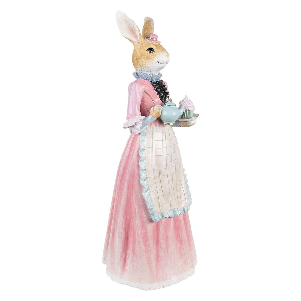 Decoratie Beeld Konijn 58 cm Beige Roze Kunststof