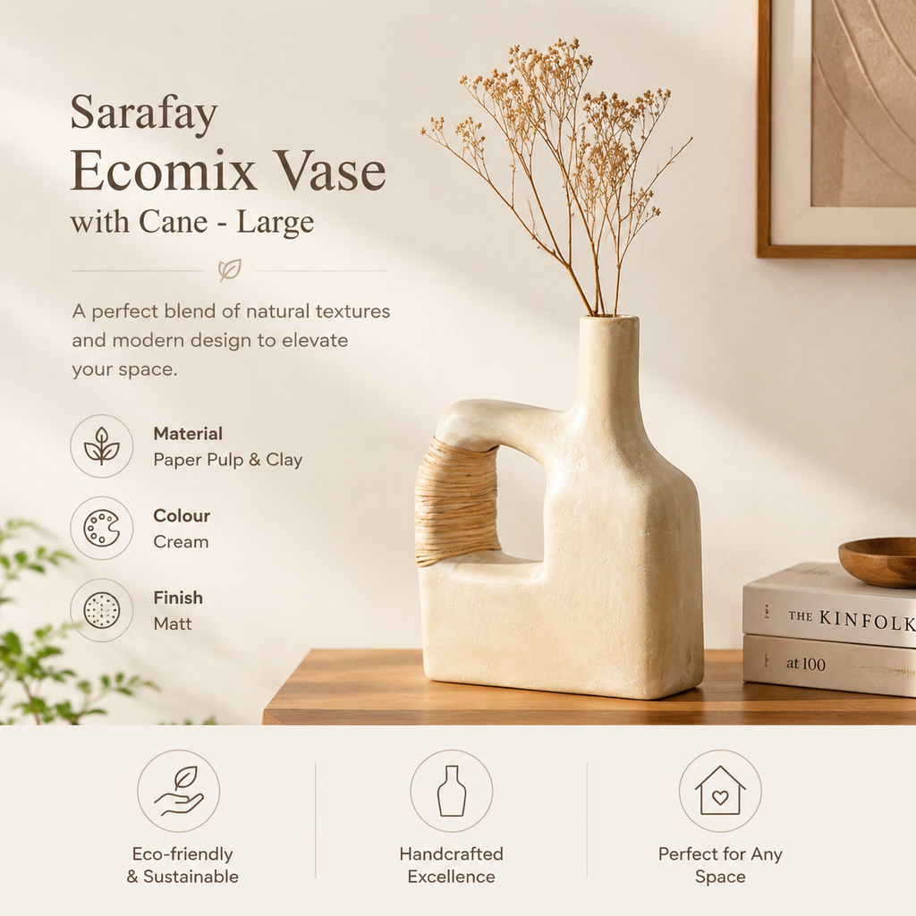 Sarafay Ecomix Vaas met Riet - Groot