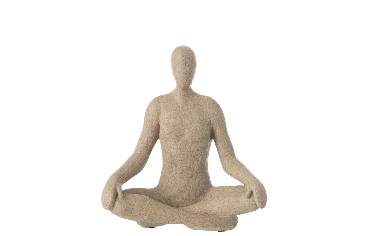 J-Line decoratie Beeld Yoga - polyresin - beige