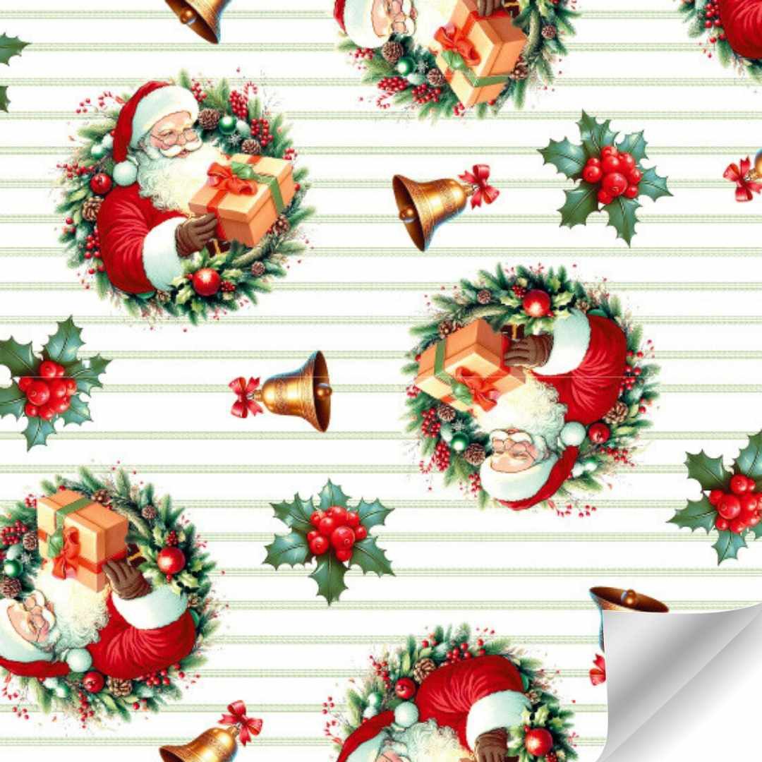 Papierrol - Kerstman (Bel) - 50cm x 100 meter