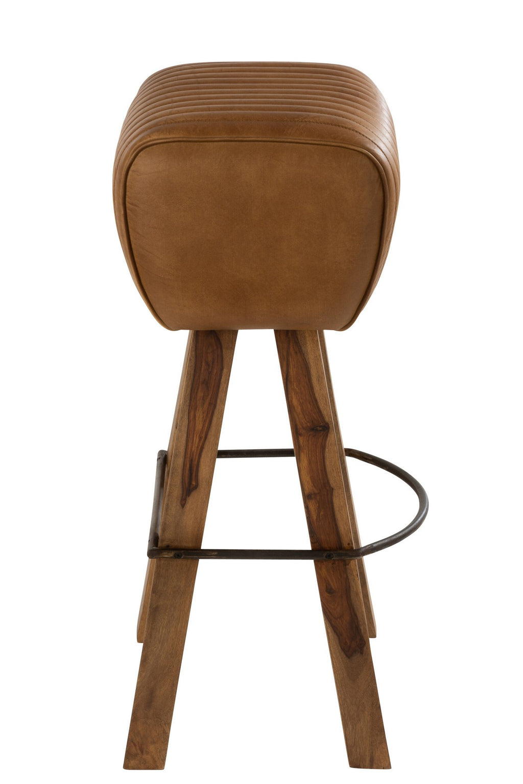 J-Line Kruk Gym Leder/Mango Hout Camel/Naturel