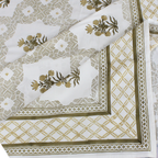 Laken | Handblok katoen tuinprint | Set van 3