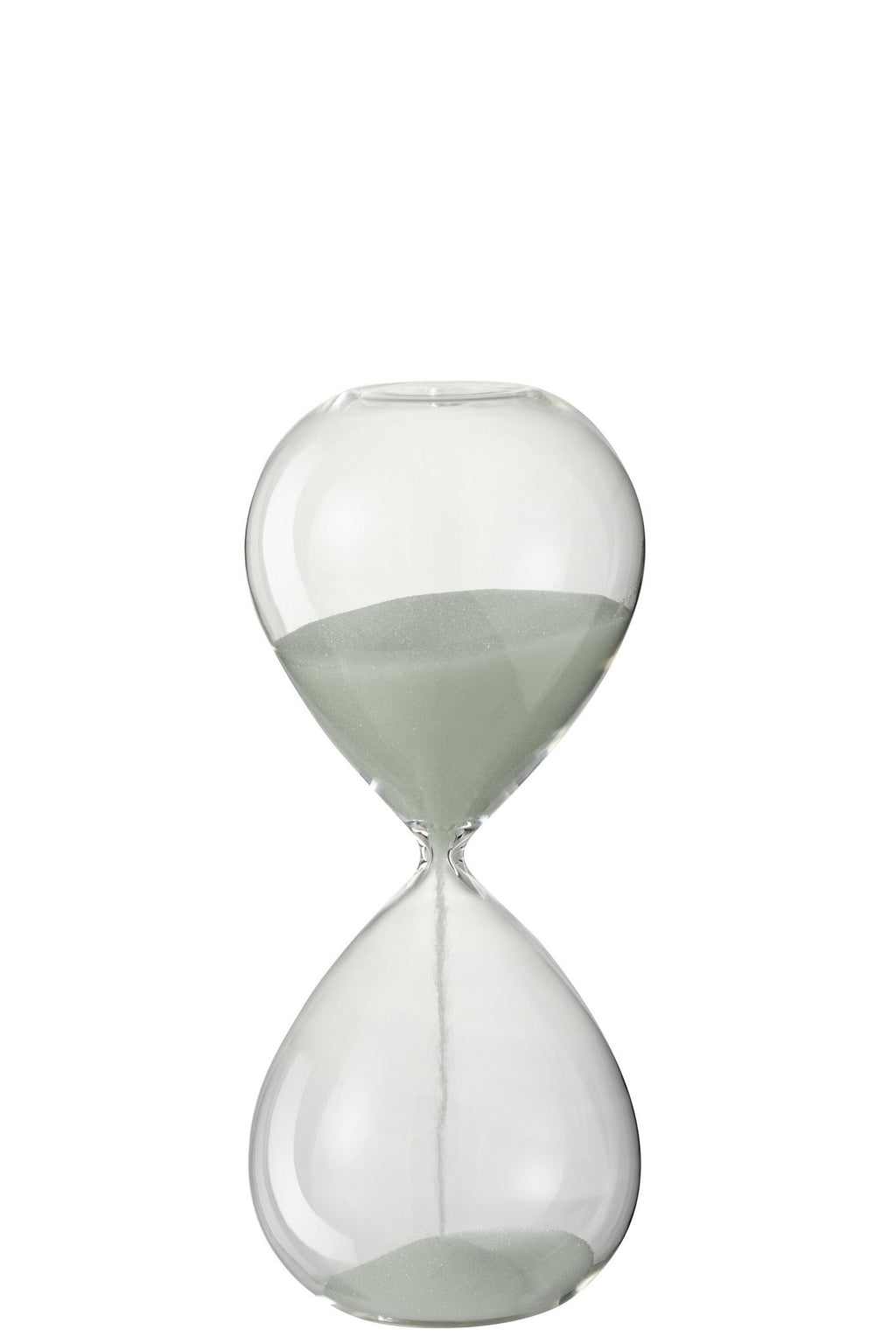 J-Line zandloper - glas/zand - wit - medium