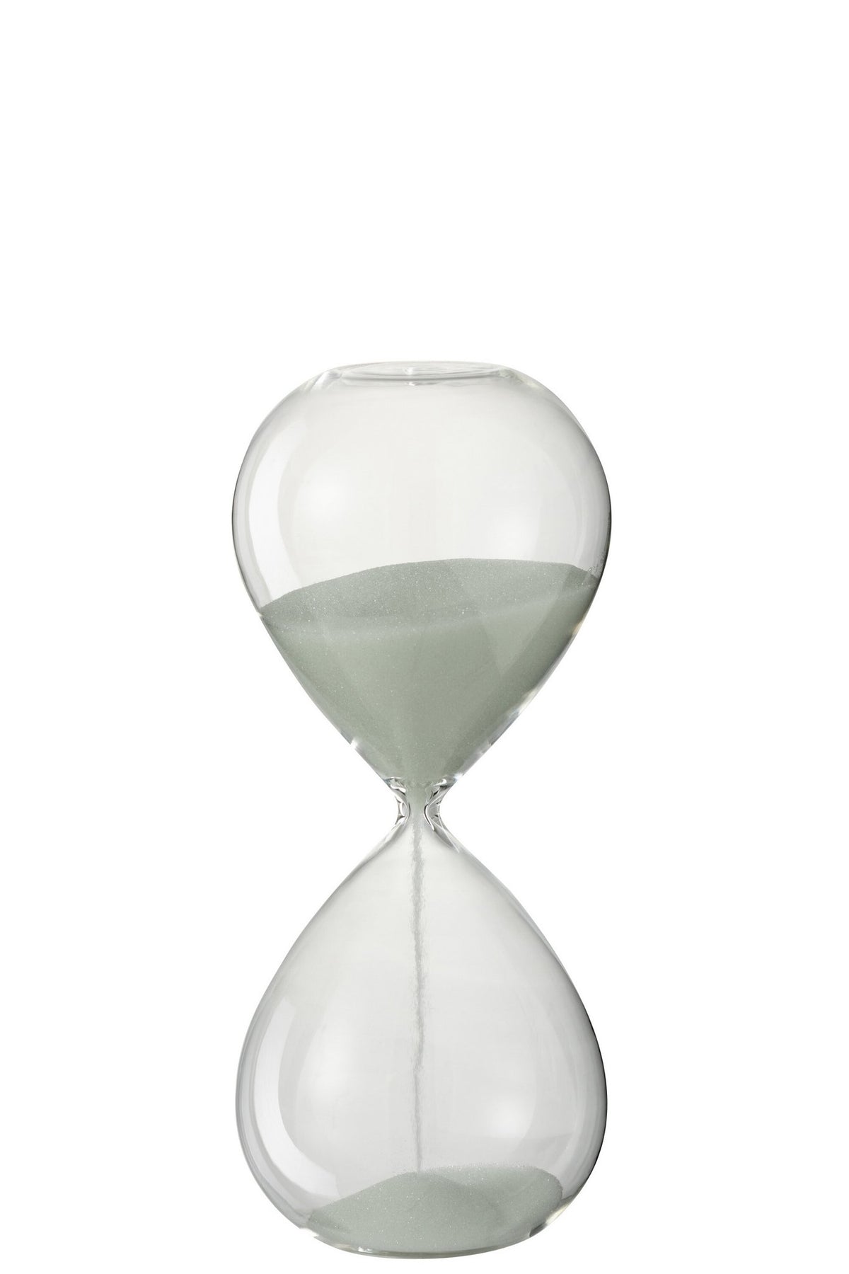 J-Line zandloper - glas/zand - wit - medium