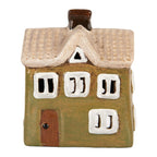 Waxinelichthouder Huis 11x7x13 cm Groen Keramiek