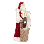 Kerstdecoratie Beeld Kerstman 15x14x29 cm Beige Rood Kunststof