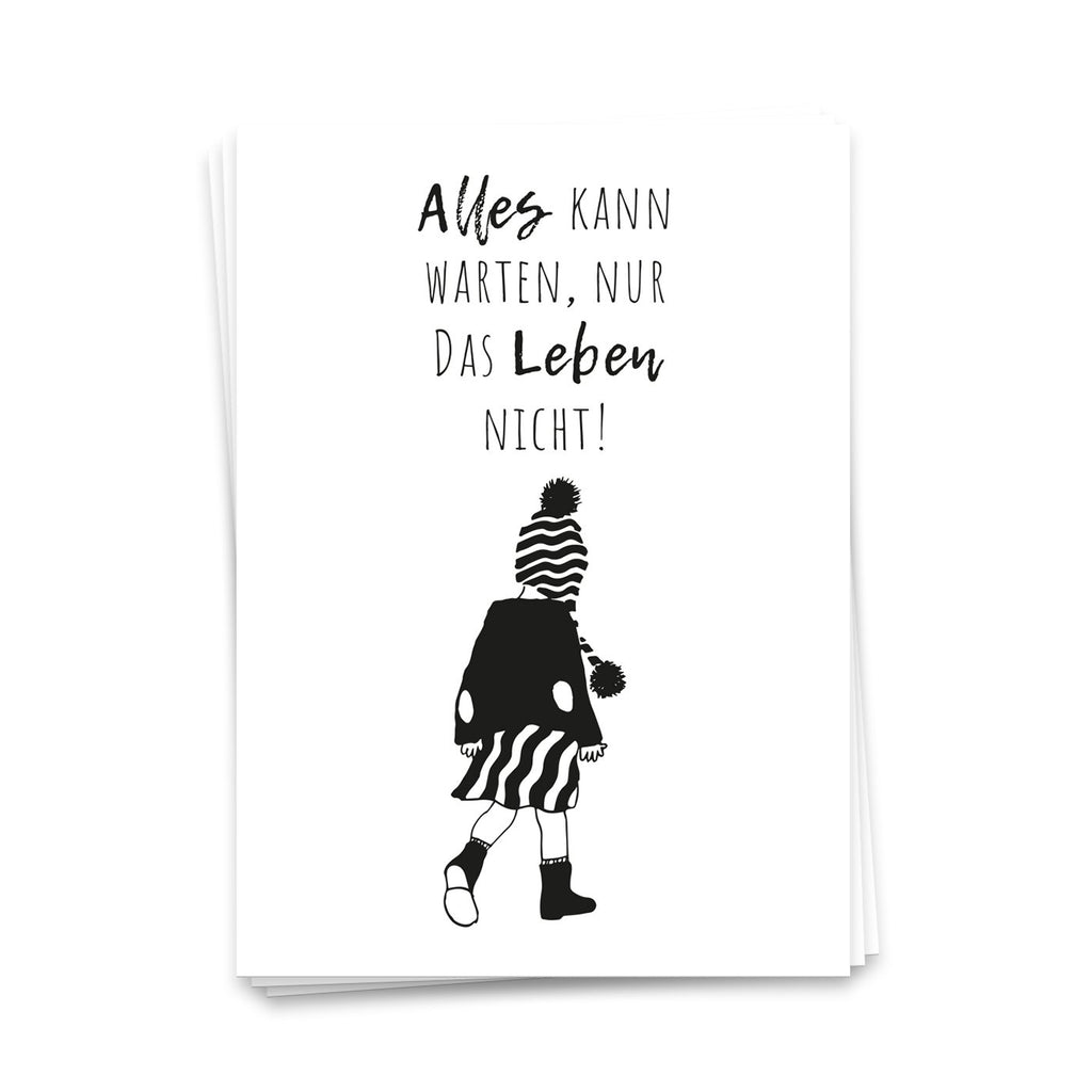 Alles kan wachten, alleen het leven - ansichtkaart 10 set set