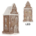 Gingerbread house met LED 17x15x35 cm Bruin Kunststof