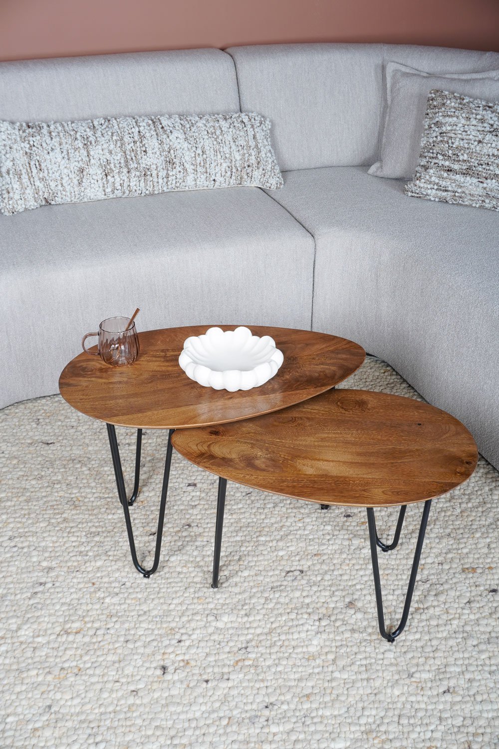 Salontafel Fabio - Mangohout - Set van 2