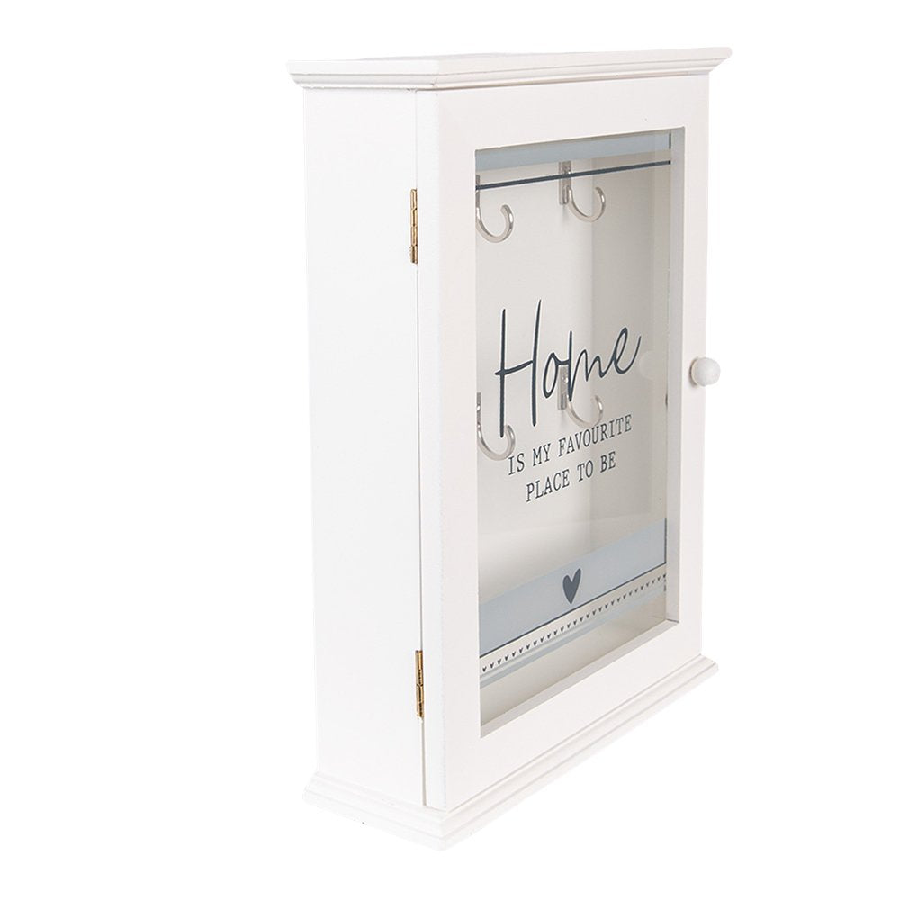 Sleutelkastje 20x6x27 cm Wit Hout Sleutelhouder