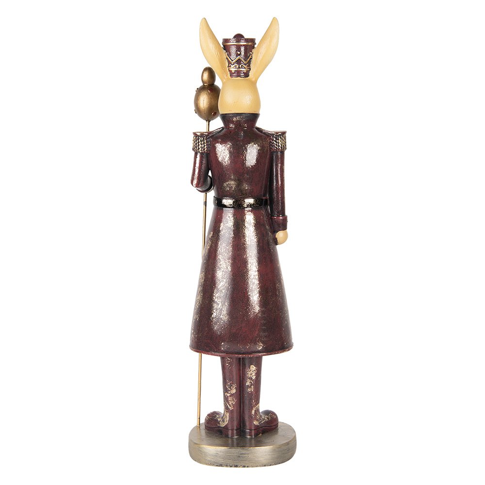 Decoratie Beeld Konijn 47 cm Beige Rood Kunststof