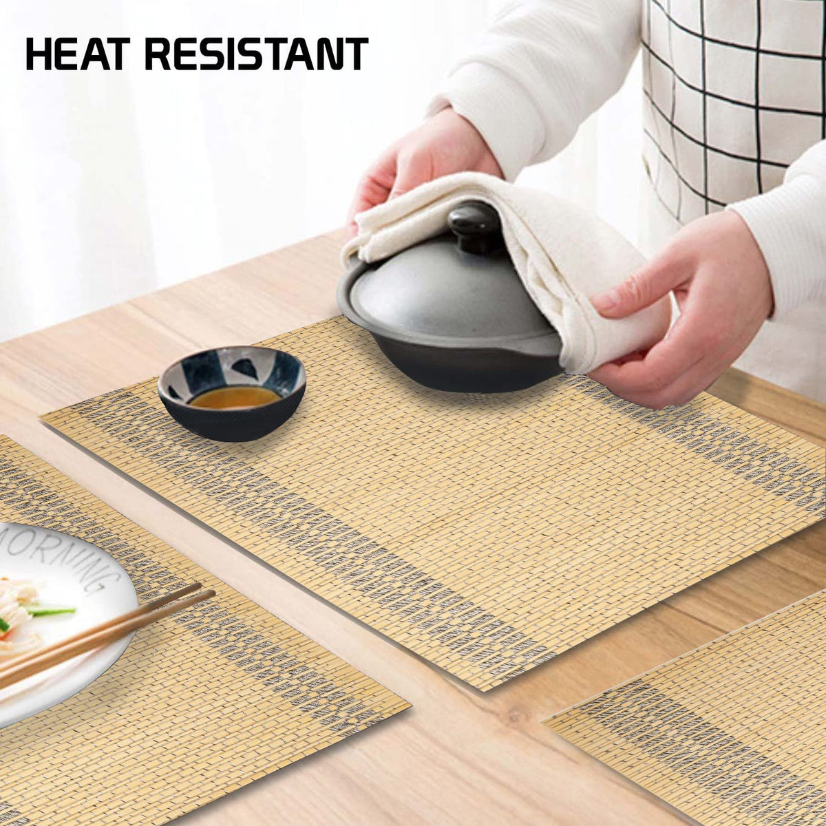 Placemats – Omkeerbaar bamboe – 45x30 cm, set van 6
