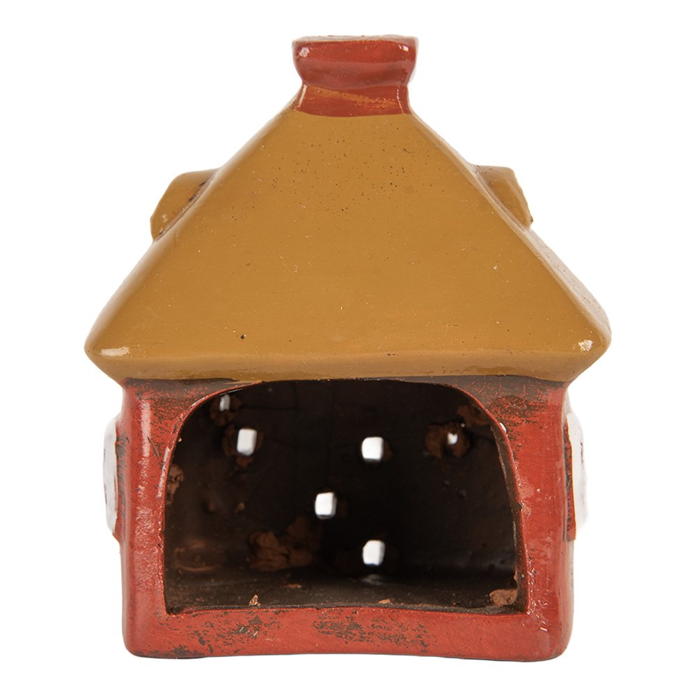 Waxinelichthouder Huis 9x6x10 cm Rood Keramiek
