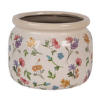Bloempot Ø 20x15 cm Beige Keramiek Bloemen
