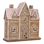 Gingerbread house met LED 21x8x20 cm Bruin Kunststof