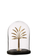 J-Line stolp Palmboom - glas - zwart/goud - S