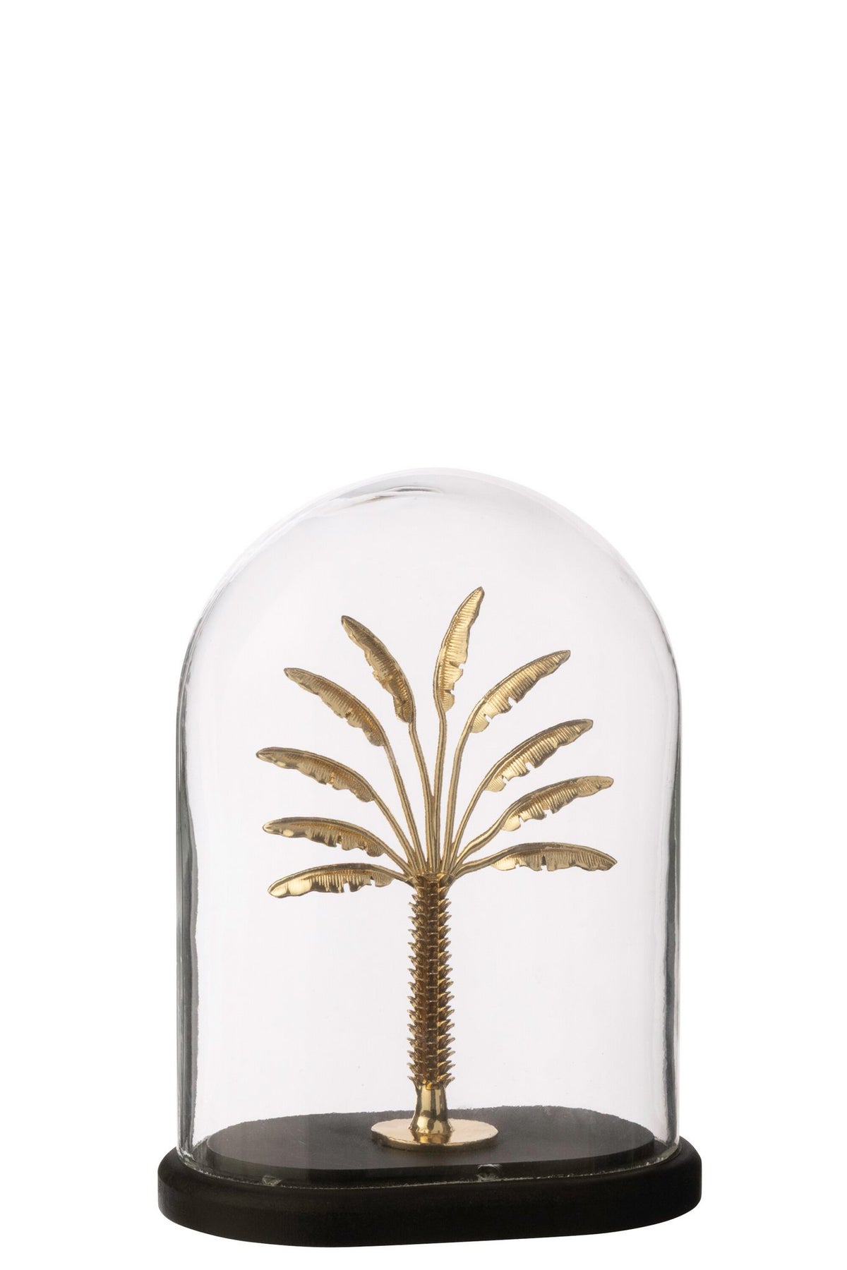 J-Line stolp Palmboom - glas - zwart/goud - S