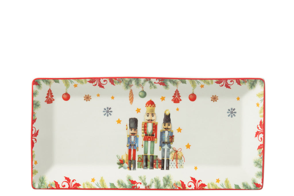 J-Line Bord Rechthoekig Notenkraker Giftbox Keramiek Wit