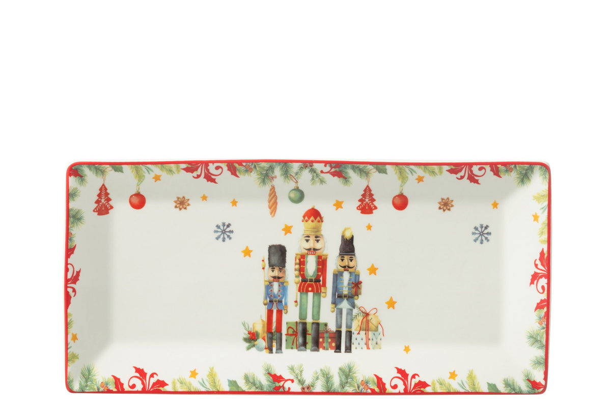 J-Line Bord Rechthoekig Notenkraker Giftbox Keramiek Wit