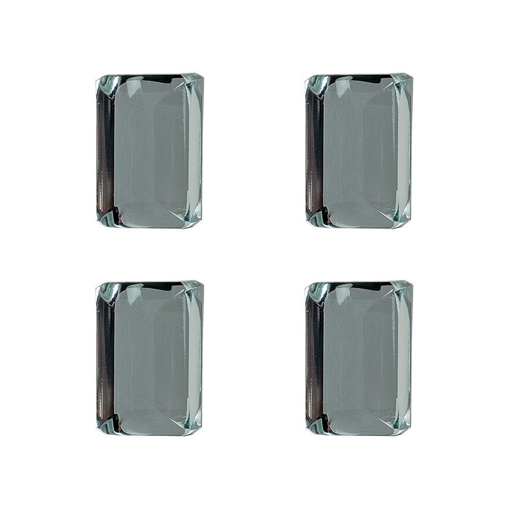 Deurknop set van 4 4 cm transparant Glas Meubelknop