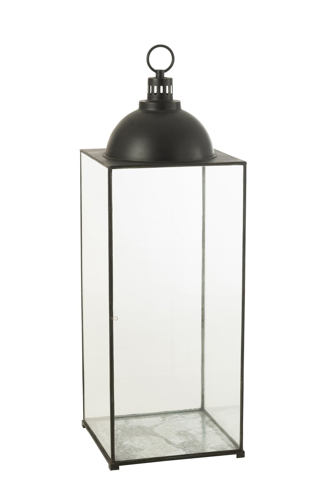 J-Line lantaarn Hagrid - glas/ijzer - zwart - large