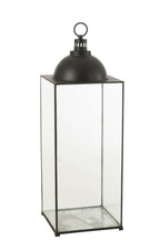 J-Line lantaarn Hagrid - glas/ijzer - zwart - large