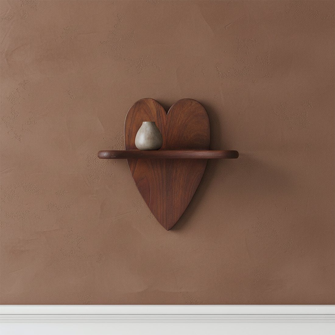 Bullnose mangohouten wandplank Heart