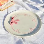 Serveerbord | Keramische 3D-boog | Set van 2, roze, 19 cm