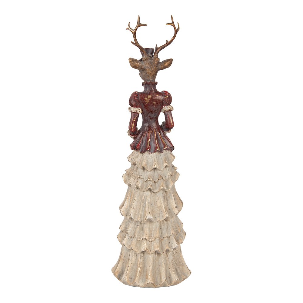 Decoratie Beeld Hert 13x11x41 cm Bruin Kunststof