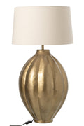J-Line Geribbelde tafellamp - aluminium - goud