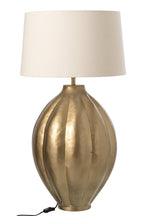 J-Line Geribbelde tafellamp - aluminium - goud