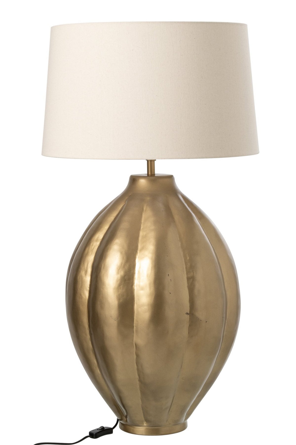 J-Line Geribbelde tafellamp - aluminium - goud