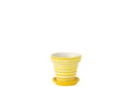 J-Line bloempot Granada Stripes - keramiek - geel - small - Ø 21 cm