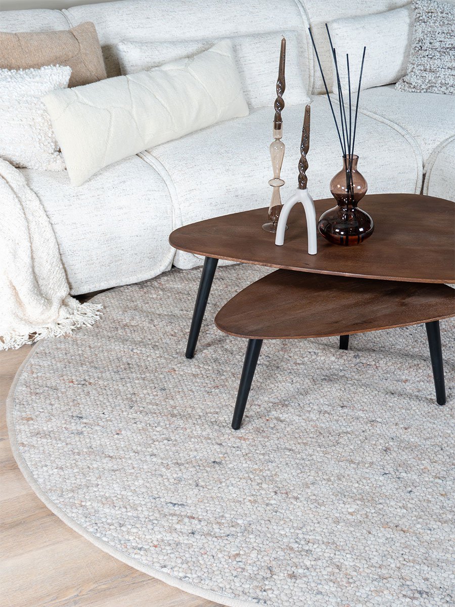 Vloerkleed Stone Donker Beige 417 - Rond ø160 cm