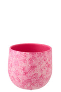 J-Line bloempot - keramiek - roze/wit - L